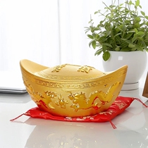 Gold Yuanbao ornaments piggy bank ceramic Zhaocai Jinbao TV cabinet living room desktop Office wine cabinet home accessories