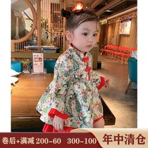 Childrens cheongsam autumn and winter girls 2020 new ancient dress female baby Tang dress little girl Cheongsam dress Chinese style Western style