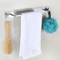 304 Stainless Steel Bathroom Simple Hair Towel Rack Free From Punching Single Pole Towel Hanging Pole Kitchenette Hanging Rag Containing Shelf