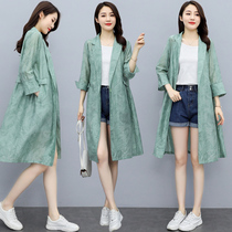 Tencel Windcoat Jacket Female Summer 2021 new Korean version Temperament Fashion long style Loose Summer Thin sunscreen