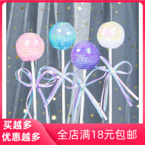Bake Cake Decoration ribbon bow plug flag color sequin balloon birthday party dessert table scene card