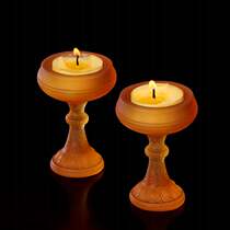  Taoyu glass high-legged candlestick Household for Buddha ghee lamp lamp holder Candle holder decoration for Buddha front lamp Buddha lamp
