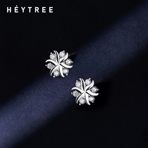 999 sterling silver stud female 2021 New Tide sunflower 2021 earrings temperament simple ins small ear jewelry