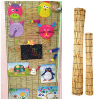 Reed kindergarten primary color Reed curtain wall photo works Wall decoration Childrens Palace straw mat curtain straw straw mat grass