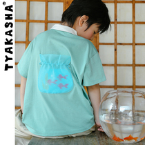 (Cool Series) TYAKASHAKIDS Takasha Kids T-Shirt Green Kids Boys Boys Polo Shirt