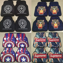 New Chao brand car mat cartoon personality creative Crow heart car Crystal short velvet foot pad non-slip model