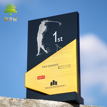 Crystal metal trophy custom gold silver and copper custom lettering Creative activities Team recognition awards Ping An Insurance