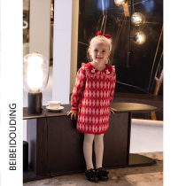 Girls dress for dress and autumn clothing 2022 new female baby Spring and autumn foreign air children knit sweater birthday princess dress