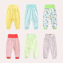 Infant baby baby high waist big pp belly pants children in autumn and winter wear thin autumn trousers cotton open crotch pants