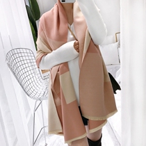 Customized gentle lattice thick warm scarf student scarf female Han fan Joker cashmere shawl