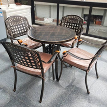 Outdoor table and chair courtyard garden balcony iron table and chair outdoor terrace table and chair combination outdoor leisure cast aluminum table and chair