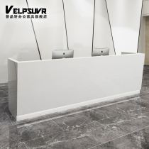 Company paint front desk high-end reception desk modern simple desk beauty salon cash register white light with bar counter