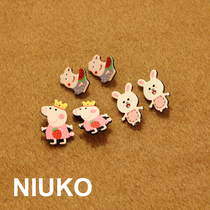NIUKO children button childrens clothing small button rabbit pig Paige DIY plexiglass buckle cute cartoon