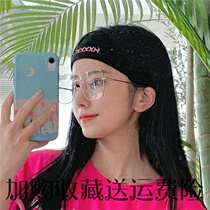 Gold silk edge black frame mens box anti-Blue anti-glasses radiation can be equipped with myopia degree flat light frame female