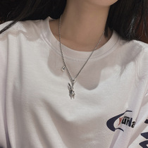 Korean fashion retro cute rabbit necklace simple trendy ins Net Red hip-hop style new neck jewelry