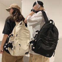 Canvas backpack for men and women general academic style junior high school students schoolbag ins Super fire Street trend backpack