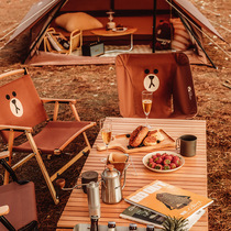 Pastoral flute Line Friends joint vitality Brown Bear portable fishing chair backrest small stool YY -