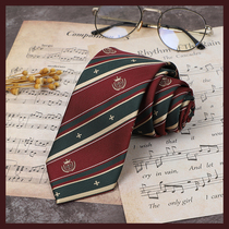 (Plowing) Moozaki College Original Red Green Gold School For Sensation Stripe Student College Wind Uniform JK DK Tie