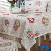 Waterproof pastoral dining table cloth chair cover cushion set simple modern tablecloth table cover dining seat cushion chair cover round