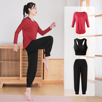 Yoga clothes sports suit womens professional high-end autumn and winter style long sleeves Thin Temperament Fashion Nets Red Fitness Three Sets