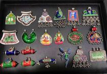 Indian exotic style Mina craft orphan vintage ethnic style 925 silver