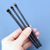 Star charm Yellow Wolf Tail hair ultra-fine blade flat head eyeliner brush detail eyeshadow brush animal hair makeup brush beauty pupil Line Brush