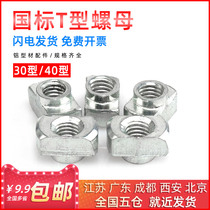 National Standard T Nut Industrial Aluminum Profile Quick Fit Hammer Head Slider Nut Boat Type 20 20 30 40 45 45 M4M5M6