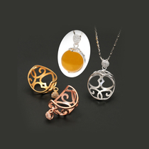 Empty pylon S925 sterling silver plated rose gold beads silver tray blue perto beeswax tray beads silver tray