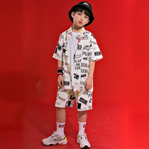 Boys jazz dance costumes short-sleeved childrens hiphop street dance costumes girls dance costumes