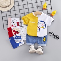 Children's clothing sister and brother summer children's cat short sleeve T-shirt set dragon and phoenix baby clothes