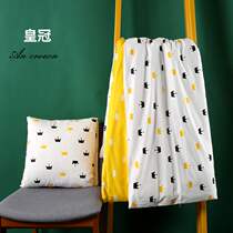 Pillow is double-use cushion is thickened cotton wool office nap foldable children can be removed and washed cotton