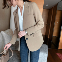  Small blazer womens loose top womens Korean version of the British style loose 2021 spring and autumn new design sense niche