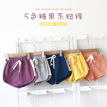 (Childrens products)Korean childrens Summer 2020 loose candy color shorts pure cotton comfortable five-point pants fresh half pants