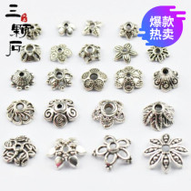 Silver woven gourd accessories single bead inlay charm Tibetan silver ancient jewelry bracelet horns creative bracelet