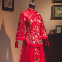 Xiuhe dress bride 2021 new Chinese dress Xiuhe dress Wedding dress Xiuhe kimono pregnant woman belly cover wedding dress Xiuhe