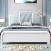 American solid wood bed 1 8 m double bed light lavish modern minimalist master bedroom 1 5 white European-style bed wedding bed