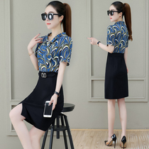 Two dress dress 2022 summer new splicing dress this year popular blast snow spinning skirt small man