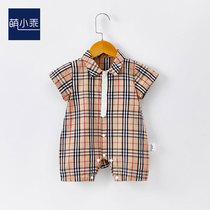 Newborn baby summer dress in summer clothes boybaby short sleeve plate clothes out climb red thin hackjacket