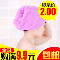 Dry hair cap super absorbent Korean hair wipe quick-drying towel adult thick shower cap long hair bag headscarf dry hair towel