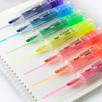 Creative minimalist office with fluorescent pen students with 6-color notes labeled Key Learning Stationery Wholesale Mark Pen