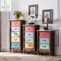 American solid wood Mini small bucket cabinet bedroom storage cabinet living room small side cabinet painted jewelry cabinet simple five drawers cabinet