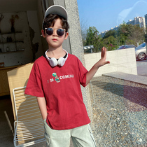 Childrens clothing boys short sleeve T-shirt cotton 2021 summer new childrens coat Tong Tong Tide brand spring summer dress tide