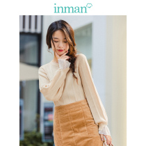 Inman winter new literary round neck pullover apricot sweater cute women loose sweet sweater thin section