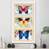 ABV Old Three Cross embroidered new product pure cotton precise printed color embroidered cloth animal triptych butterfly dancer