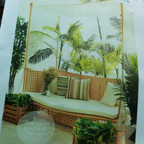 Outdoor recliner rattan reclining bed villa garden decoration rattan bed imitation vine leisure sofa bed sunshade photography props bed