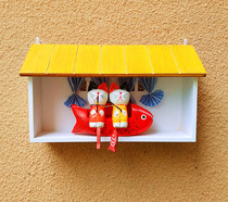 Early Summer New Storage Fake Window House Countryside Wall Decorated Shelve Shelf Wall Shelve Shelf Containing Shelf