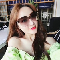 2020 new European and American fashion small incense home metal frameless cut edge sunglasses foreign trade sunglasses women UV protection