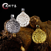 S925 sterling silver nine palace Bagua pendant Buddha brand Buddhist supplies Zodiac pendant retro men and women money pendant