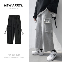 Fall Tide Card Tooling Casual Pants Male Broadlegged Pants Korean Version Trendy Loose 100 Hitch Student Sport 90% Long Pants