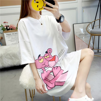 Fatty Plus Size Long Top Top 2021 New Summer Korean Loose 200 Jin Fat mm Short Sleeve T-Shirt Women Summer